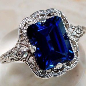 Queen Helen 925 Silver Sapphire Ring
